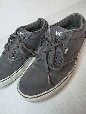 Vans Men's Gray Canvas Sneakers Size 9.5